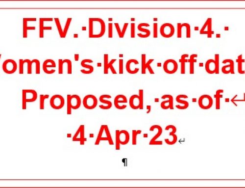 Women’s kick off date. 4 Apr 23