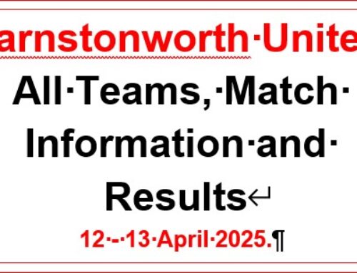 All Teams Match Day Information and Results 12-13 Apr 25