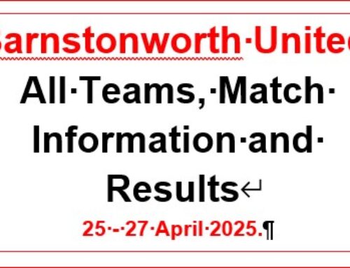 All Teams Match Day Information and Results 25-27 Apr 25