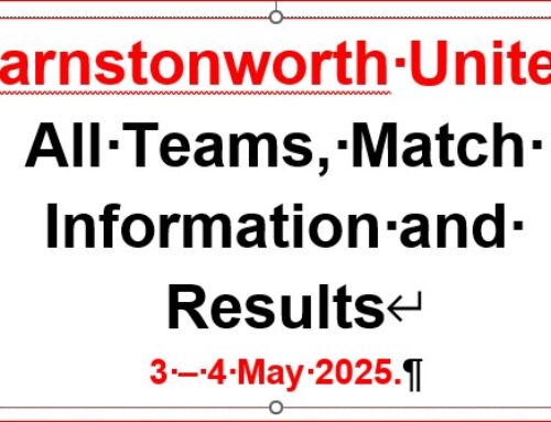 All Teams Match Day Information and Results 3 – 4 May 25