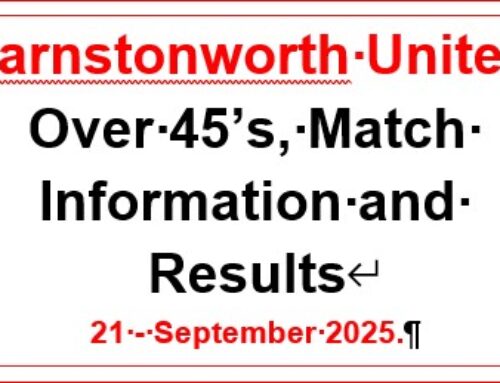 All Teams Match Day Information and Results: 21 Sep 2025