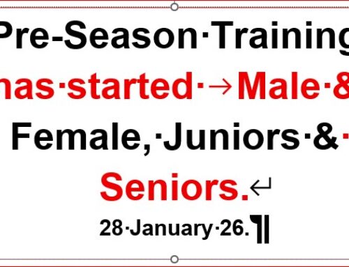 Pre-Season Training started. 7 Feb 2026.