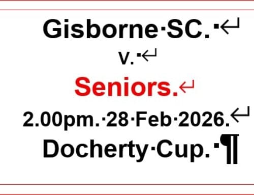 Gisborne SC v Seniors.  26 Feb 2026.