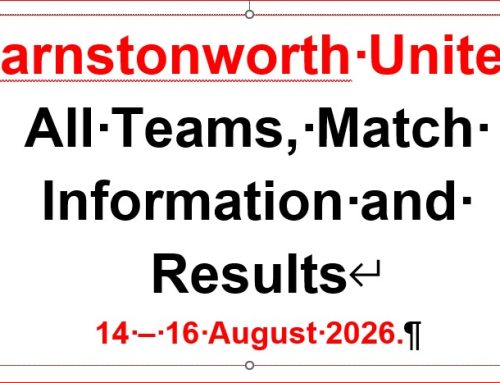 All Teams Match Day Information and Results: 14 16 August 2026